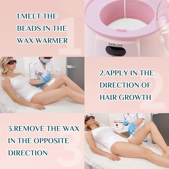 Wax Beads, 1LB Hard Wax Beans for Hair Removal Sensitive Skin, Hard Wax Perfect for Full Body, Brazilian Hard Wax Beads for Bikini waxing