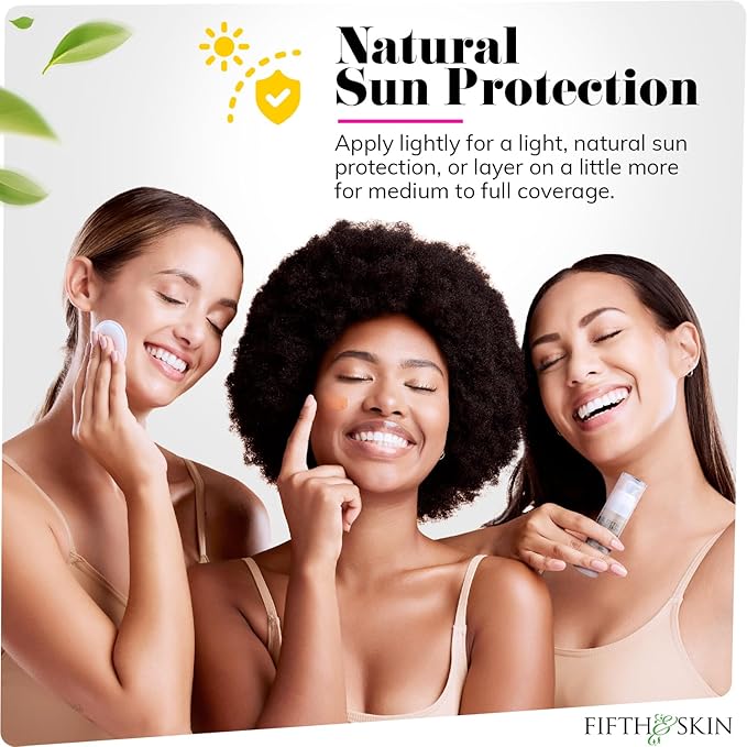 Fifth & Skin: Better’n Ur Skin Liquid Foundation (BURNT SIENNA) - Natural, Organic, Vegan, Cruelty-Free - Gluten-Free Beauty with Buildable Coverage and Palm-Free Luxury - 1 oz