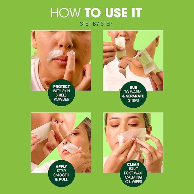 Nad's Facial Wax Strips, Fragrance free, 48 Count (Pack of 2)