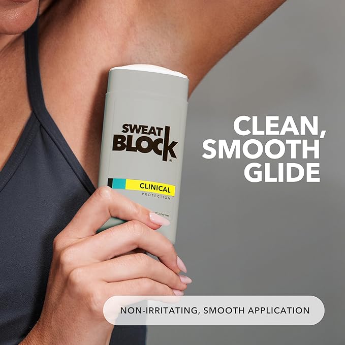 SweatBlock Clinical Strength Deodorant and Antiperspirant for Men and Women Sandalwood & Amber Scent 2 Pack 48 Hour Protection Against Odor & Excessive Sweat Ideal for Active Lifestyles and Daily Use