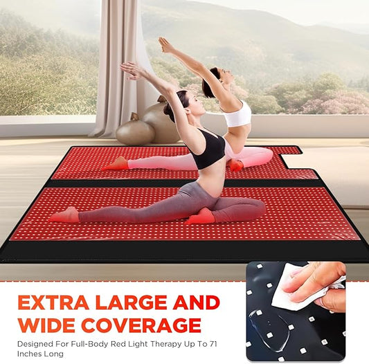 Red Light Therapy Pad,Red Light Therapy for Body 2520 LEDs Red Light Therapy Mat 660nm Red Light-Therapy& 850nm Infrared Light Large Blanket for Face and Body Device Pain Relief Skin Health