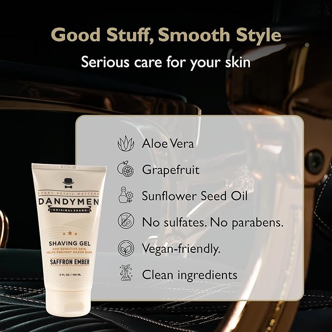 Shave Gel – Precision Shave with Hydration – 5 oz (1-pack, Saffron Ember)