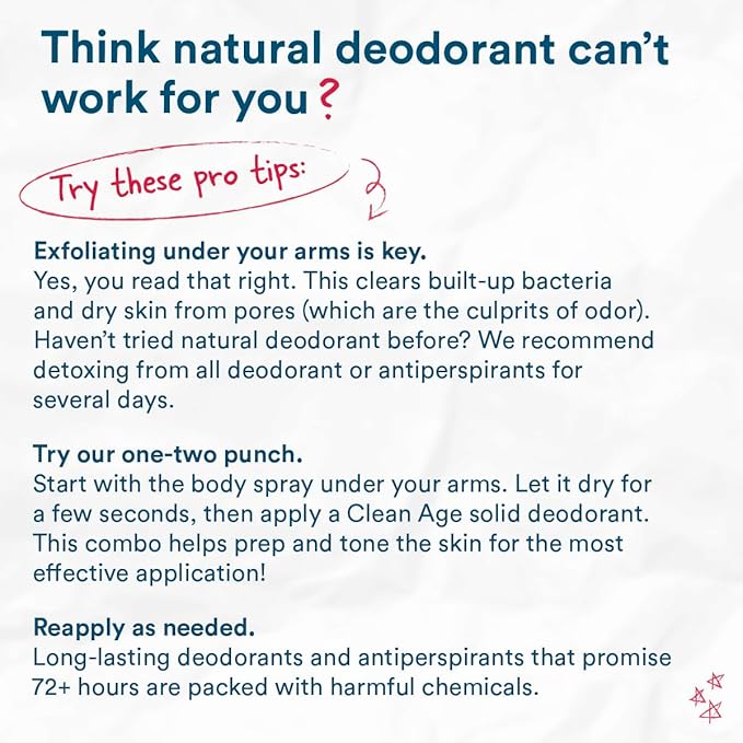 Aluminum Free Deodorant & Body Spray for Whole Body - Oasis 4oz - Clean Deodorant and Body Spray for Teen Boys and Girls - With AHA Fights Body Acne-Formula Specific Body Spray for Teens