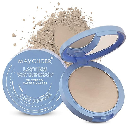 Maycheer Face Powder, Maycheer Setting Powder, Lasting Waterproof Oil Absorbing Pressed Powders Compact for Face (01# CALASSIC IVRY)
