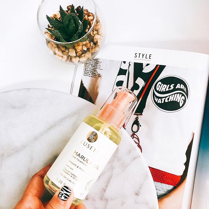 Luseta Marula Oil Hair Treatment for Fine & Dry Hair Serum Smoothing Hair Adding Shine and Nourishing Scalp 3.38oz