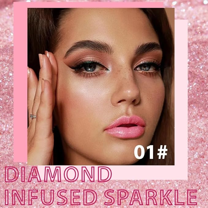 Pink Metallic Lipstick for Women,Lightweight Comfortable Non-Drying Shimmer Frosted Lipstick,Glitter Lip Gloss Stain Long Lasting Waterproof Smudge Proof 24 Hour Full Coverage Lip Makeup,Vegan