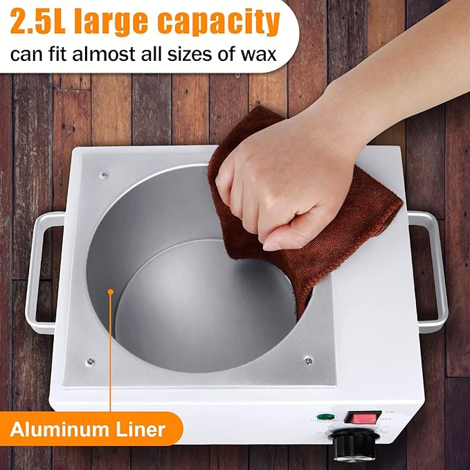 5.5Lbs Professional Wax Warmer for Hair Removal with 0-120C Temperature Control, Large Wax Pot for Salon and Self-use, Gift