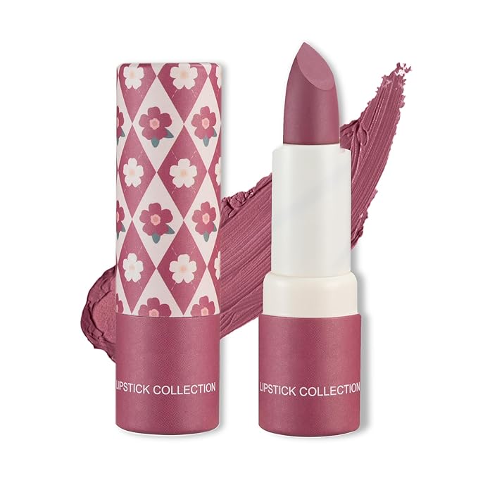 Matte Nude Lipstick Silky Velvet Lip Gloss Nude Lip Stain Paper Tube Lipsticks Non-Stick Cup,Waterproof Long Lasting Matte Lipstick for Women Daily Professional Lip Makeup-06 Rose Bean Paste