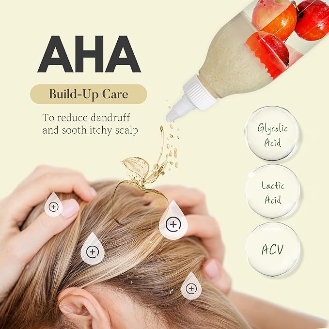 mimosu Apple Cider Vinegar Hair Rinse with Rice Water 10fl.oz, Hair Growth Cleansing Conditioner, Gentle Scalp Cleanser for Build Up, Glycolic Acid Dandruff Treatment