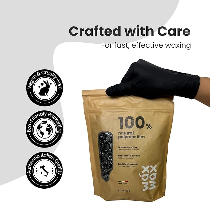 Stardust Hard Wax Beads | Coarse Hair Removal Wax for Ultra Sensitive Skin | Strip-Free, Low Melting, Cruelty-Free & Eco-Friendly Waxing Beads With Hybrid Rosin Formula | Made In Italy - 1.1lb