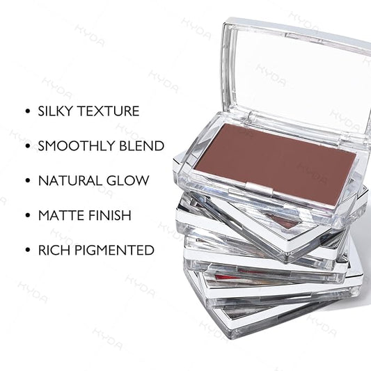 KYDA Powder Blush, Radiant Glow Face Blush, Buildable Matte Cheeks Color, Ultra-fine Lightweight Powder Blusher, Lasting Moisturizing, Mahogany