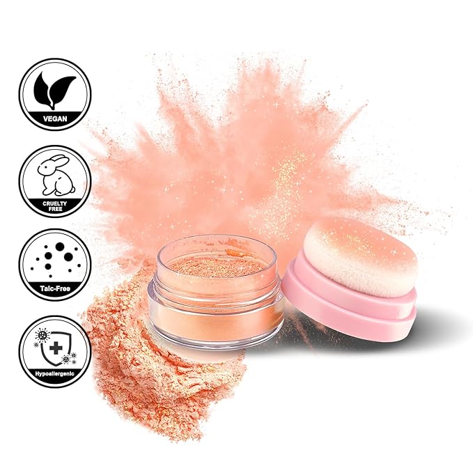 Color Nymph Cushion Blusher, Micro-Shimmer Face Blush For Brown/Tan/Dark Brown/Deep Skin Cheek Blusher Mushroom Air Cushion Blush Highly Pigmented 06# Orange Pink