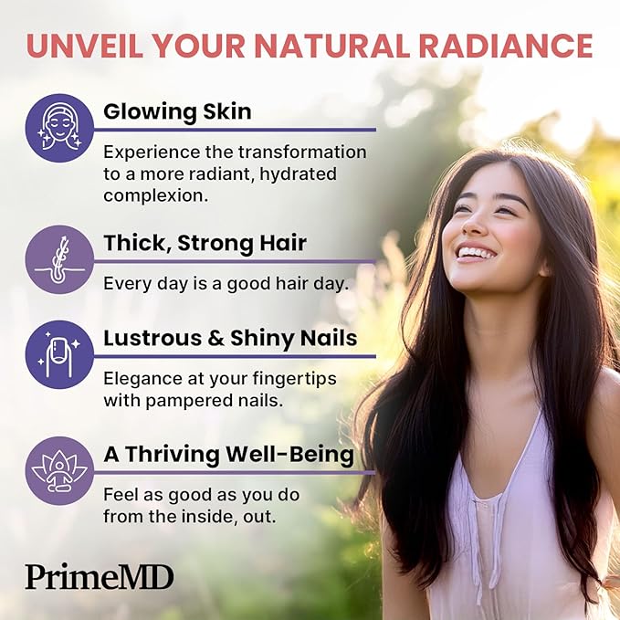 27-in-1 Hair Skin and Nails Vitamins (6810mg) with Biotin 10000mcg - Collagen Supplements for Men and Women - Keratin Supplements with Probiotics and Saw Palmetto, 90ct