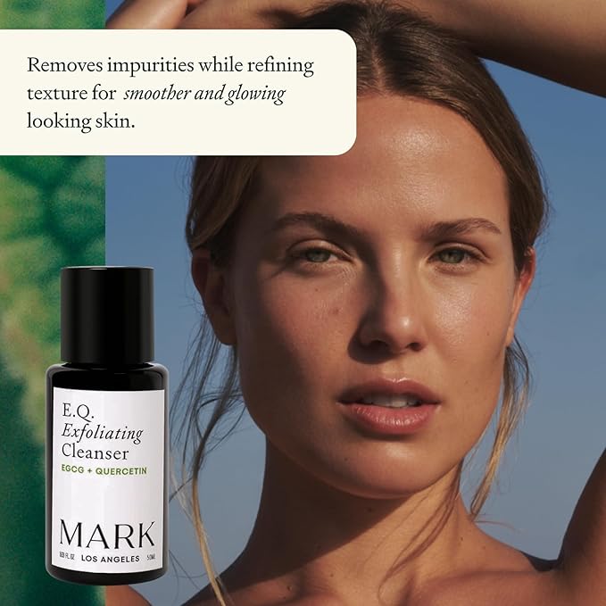 EQ Exfoliating Cleanser - EGCG + Quercetin - Gentle Face & Body Scrub - Cleanse & Exfoliate Skin - For Redness & Blemishes - With Squalene Oil & Ultra-Fine Walnut Shells -1.69 fl oz