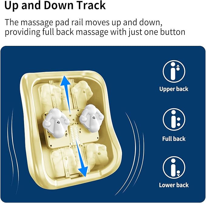 Shiatsu Back Massager with Heat, Rolling Up and Down 4D Kneading Massage, Electric Massager for Pain Relief Deep Tissue, Lumbar Lower Back Massager, Gifts for Women Men Mom Dad