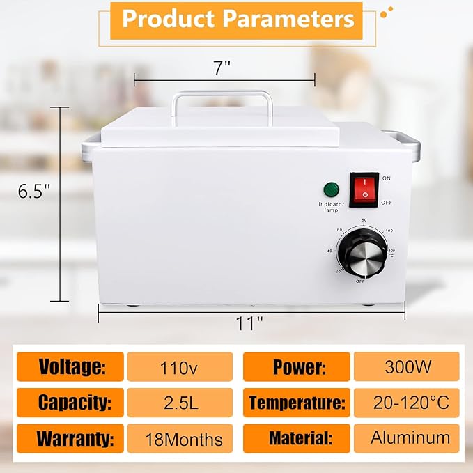 5.5Lbs Professional Wax Warmer for Hair Removal with 0-120C Temperature Control, Large Wax Pot for Salon and Self-use, Gift