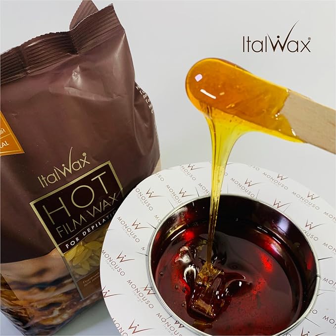 Italwax Natural - 500g / 1.1lb - Hard wax beads for hair removal - Natural formulation ideal for sensitive skins - Unscented - Recommended for Bikini area and Armpits