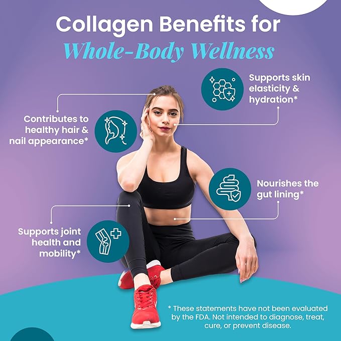 Organic Excellence Collagen Peptides, Grass-Fed Bovine Unflavored Collagen Powder Type I & III Hydrolyzed Collagen, Support Skin, Joints, Gut, Hair, Nails, Non-GMO, 12g Protein/Serving, 16 oz (453g)