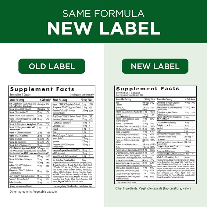 EMERALD LABS Women's 45+ 1-Daily Multi - Complete Multivitamin for Comprehensive Support, Bone & Heart Health* - Designed for Women 45+ - Gluten-Free & Vegetarian- 60 Vegetable Capsules