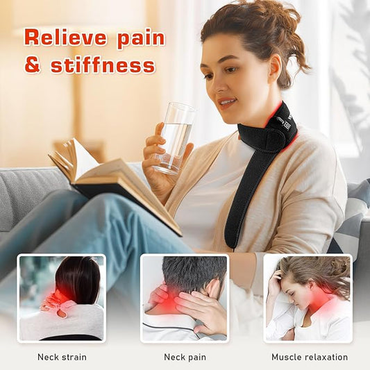 Red Light Therapy for Neck, Near Infrared Light Therapy Belt Wearable Infrared Neck Wrap with Timer Infrared Belt for Chin Firming V Face Lifting Mask Body Neck Hand Wrist Legs Unisex Gift