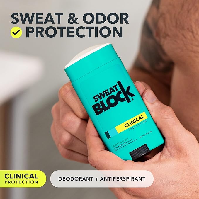 SweatBlock Clinical Strength Deodorant and Antiperspirant for Men and Women Coastal Fresh Scent 2 Pack 48 Hour Protection Against Odor and Excessive Sweat Ideal for Active Lifestyles and Daily Use