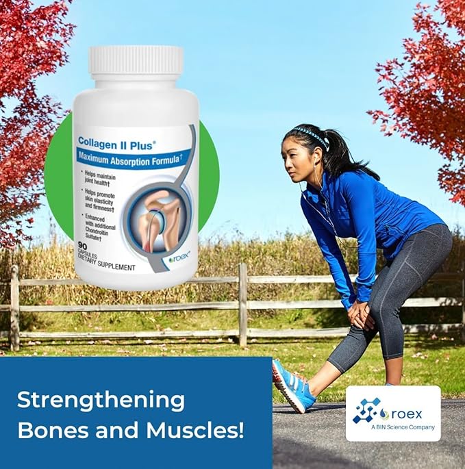 Roex Vitamins | Collagen II Plus | Vegetable Capsules | Organic | Joint Health | Anti-Aging | 90 Count