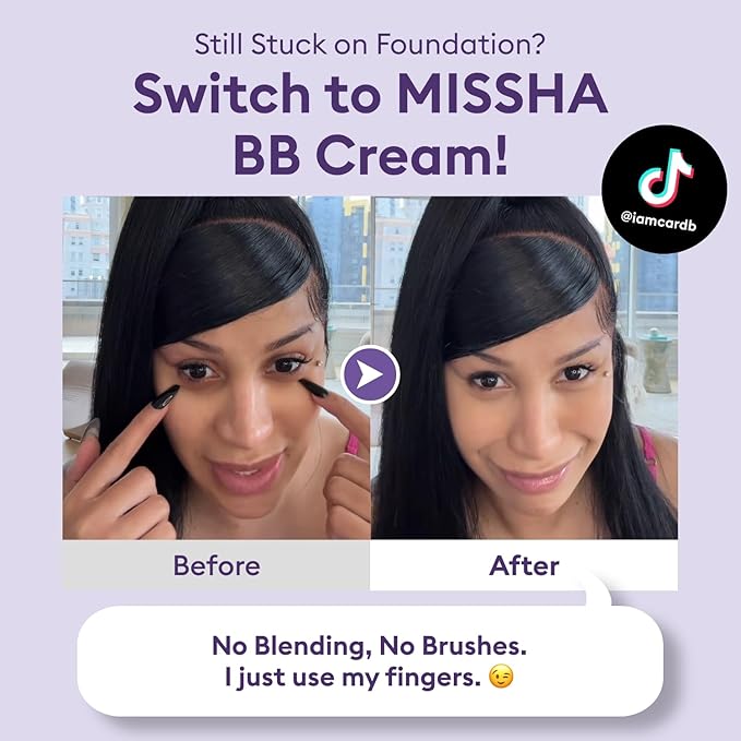 MISSHA M PERFECT COVER SERUM BB CREAM No.21 Light Beige - Light with Cool Undertone, BB Cream by Cardi B Pick, Skin Tint, Tinted Moisturizer, Skin Care Foundation Makeup, Korean Makeup,1.18 Fl oz
