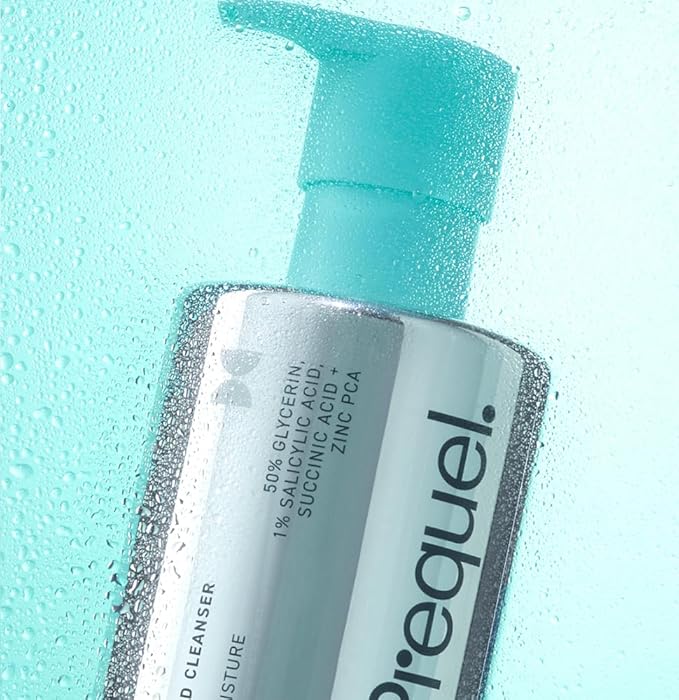 Prequel Skin Gleanser SA, Moisturizing Glycerin Face Wash,1% Salicylic Acid Face Cleanser, Unscented and Combination Skin Face Soap, 13.5 ounce (each) Pump Bottles - 6.75 fluid ounce (Pack of 2)