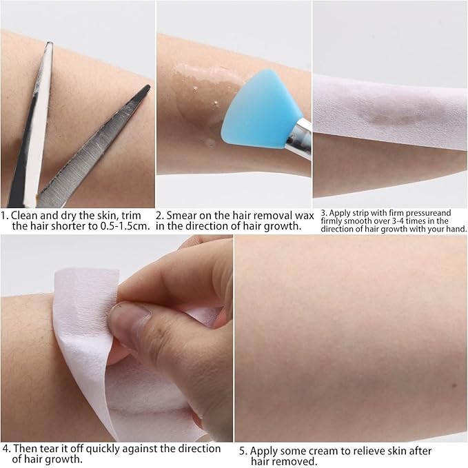 200 Pieces Large Non Woven Wax Strips 7.5 x 2.6 Inches Body and Facial Hair Removal Waxing Strips Soft Waxing Paper Sheets