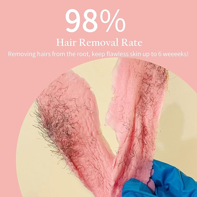 Maxpearl 2.5LB Hard Wax Beads for Hair Removal, Natural Rose Formula - Brazilian Waxing, Sensitive Skin, Face, Underarms, Legs, Back, Chest and More, with 20 Wax Sticks, Pink