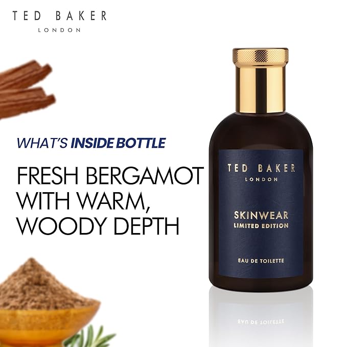 Ted Baker Skinwear Limited Edition EDT, Unique and Masculine Fragrance, Notes of Fresh Bergamont, Spicy Pepper and Warm Pepper, 3.38 fl oz