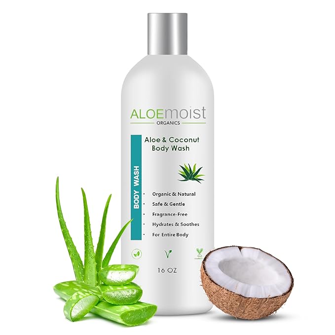 All Natural Body Wash for Women, Men, Kids: Huge 16 oz. Non Toxic Organic Shower Gel Moisturizing Sensitive Skin Body Wash, Clean Vegan Ingredients Aloe Vera, Coconut, Honey, Vitamin E, Fragrance Free