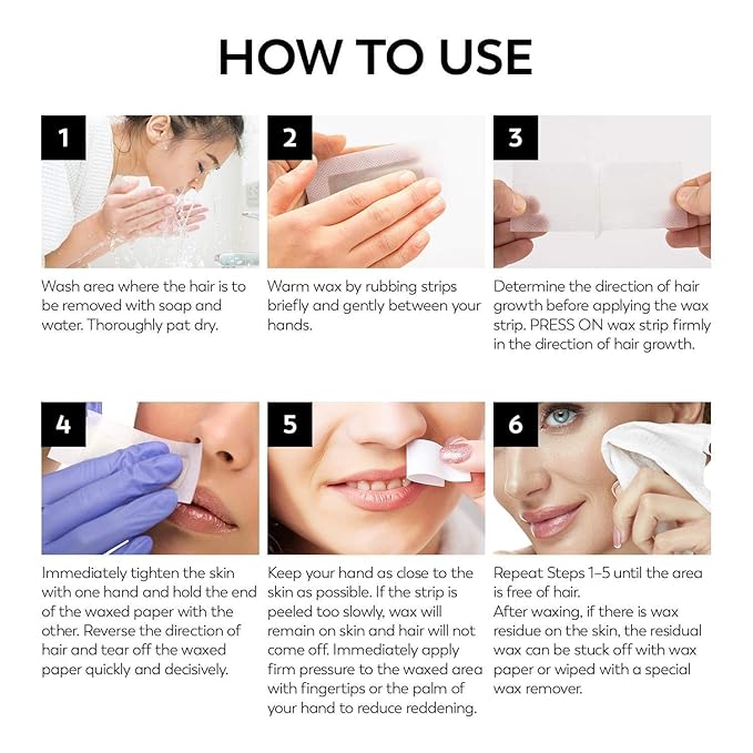 ShineMore Facial Wax Strips for Hair Removal - Hypoallergenic for All Skin Types - Gentle and Fast-Working for Face, Eyebrow, Upper Lip, and Chin (40 Strips + 4 Calming Oil Wipes NATURE Ingredients)