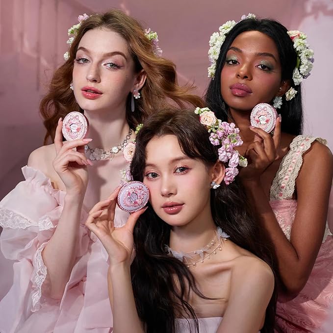 Flower Knows Midsummer Fairytales Velvet Embossed Blush,Taupe Matte Finish,Buildable & Blendable Powder Blush for cheeks,Natural Flush for All Skin Tones(05 Valley Lily,5g)