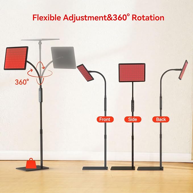 Red Light Therapy Lamp：Gooseneck Infrared Red Light Therapy Lamp with Led 660nm&850nm Near Infrared LED Red Light,Near Infrared LED Red Light Therapy Device at Home for Face and Body