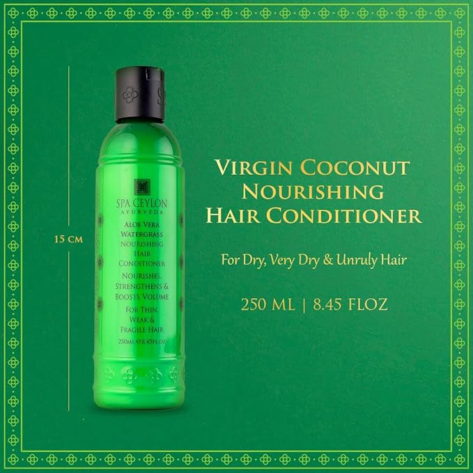 SPA CEYLON Aloe Vera Watergrass Nourishing Hair Conditioner | Nourishes Strengthens and Boosts Volume for Thin Weak and Fragile Hair