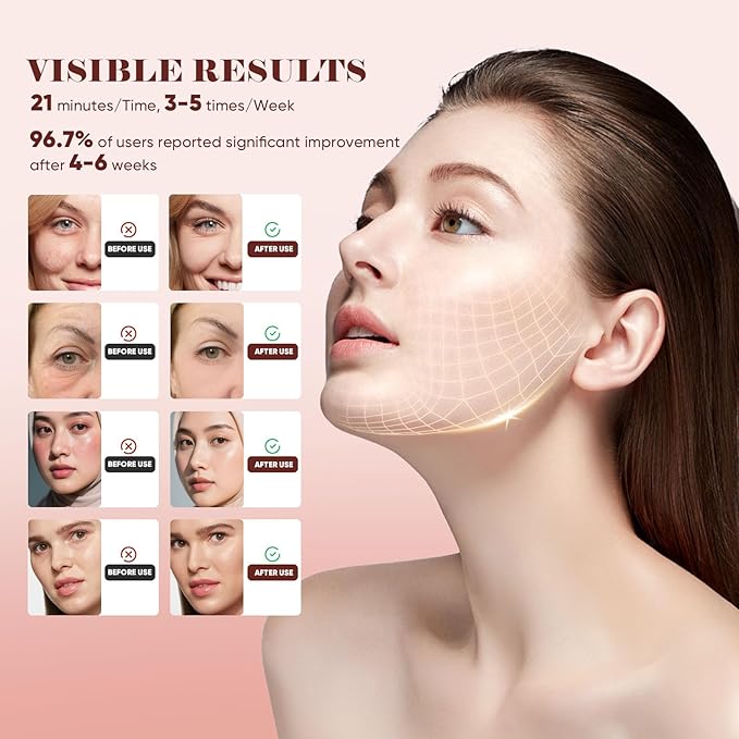 Red Light Therapy for Face, 8 Modes Portable Led Face Mask Light Therapy with Remote, Near-Infrared 850nm Wavelength with Timing Function for Anti-Aging Skincare at Home/Travel/Gift