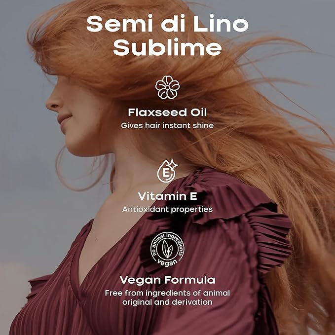 Alfaparf Milano Semi di Lino Sublime Cristalli Liquidi Hair Oil with Heat Protection - Smoothing Hair Serum with Frizz Control - Hair Shine Serum with Vitamin E & Color Fix Complex (0.51 Fl Oz)