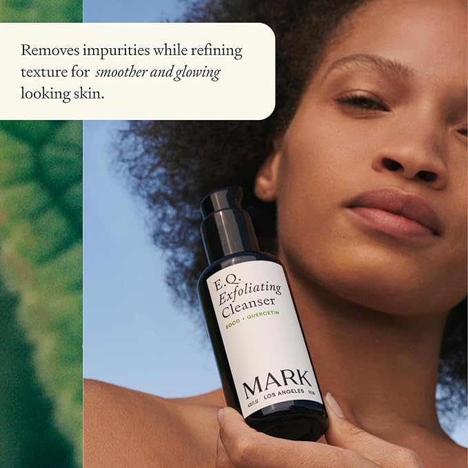 EQ Exfoliating Cleanser - EGCG + Quercetin - Gentle Face & Body Scrub - Cleanse & Exfoliate Skin - For Redness & Blemishes - With Squalene Oil & Ultra-Fine Walnut Shells -4.05 fl oz