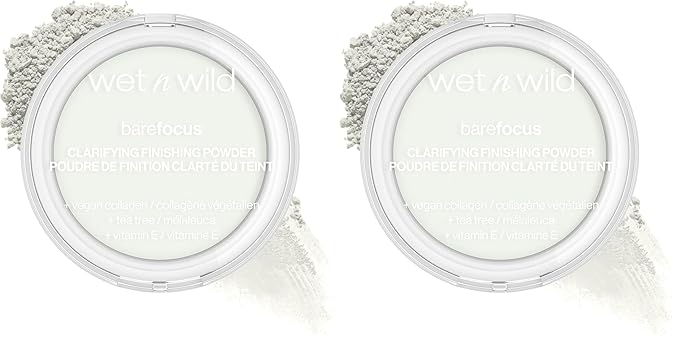 wet n wild Bare Focus Clarifying Finishing Powder | Matte | Pressed Setting Powder Translucent (Pack of 2)
