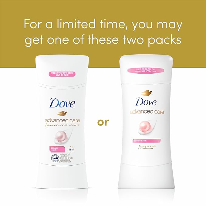 Dove Advanced Care Antiperspirant Deodorant Stick Beauty Finish 4 Count for helping your skin barrier repair after shaving 2.6 oz