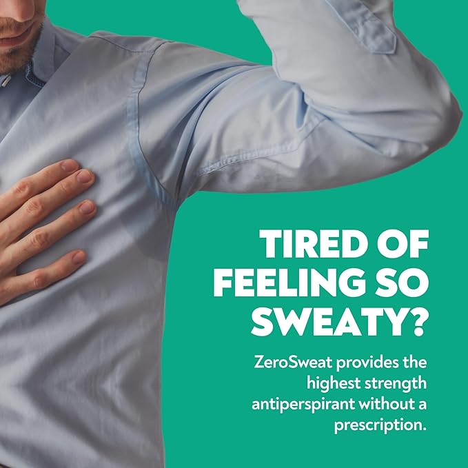 ZeroSweat Antiperspirant Deodorant | Clinical Strength Hyperhidrosis Treatment - Reduces Armpit Sweat (2 Pack)