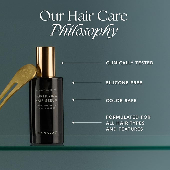 RANAVAT Mighty Majesty Travel Size Hair Serum - Fortifying Hair Oil Serum for Scalp Hydration, Frizz Control, & Hair Shine - With Jasmine and Amla Extract (0.5 oz)