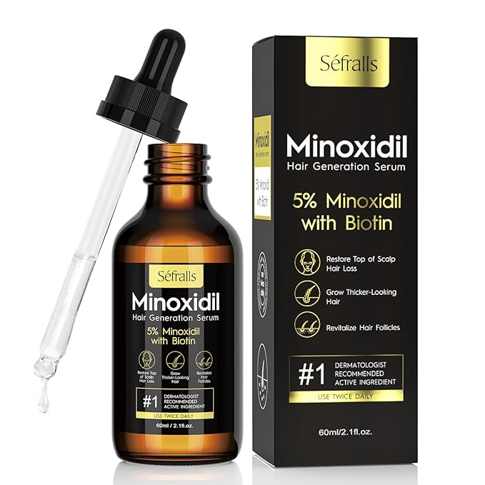5% Minoxidil Hair Growth Oil for Men & Women - Extra Strength Regrowth Serum, Topical Hair Loss Treatment Serum, Thicker, Healthier Hair & Beard Growth, 2.11 oz