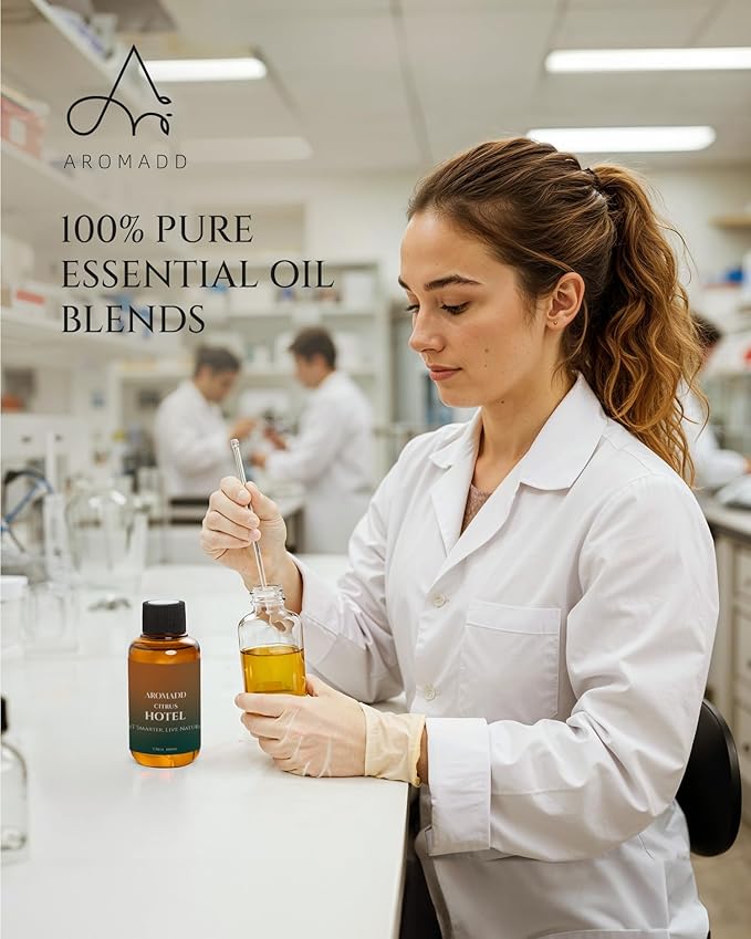 Aromadd Citrus Hotel Diffuser Oil Inspired by Luxury Hotel Scent, Essential Oils for Waterless Diffuser, Luxury Lemon & Bergamot, Long-Lasting & Natural Home Fragrance - 3.38 fl oz (100 mL)