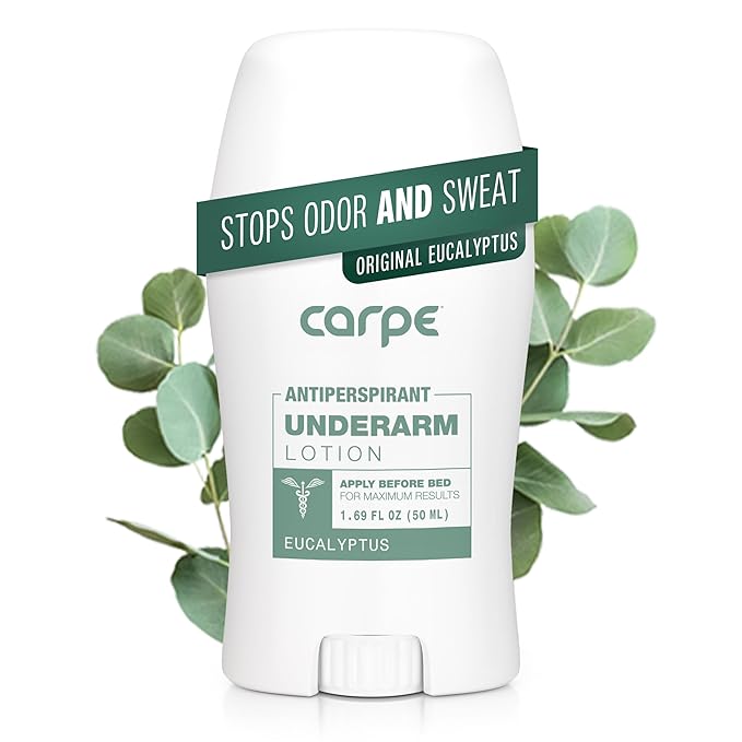Carpe Underarm Antiperspirant and Deodorant, Clinical strength with all-natural Eucalyptus scent, Combat excessive sweating Stay fresh and dry, Great for hyperhidrosis