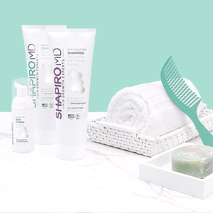 Shapiro MD Hair Growth Experts Natural Hair Kit for Thicker, Fuller, Healthier Looking Hair - Including Shampoo, Conditioner and Leave-In Daily Foam (4 Month)