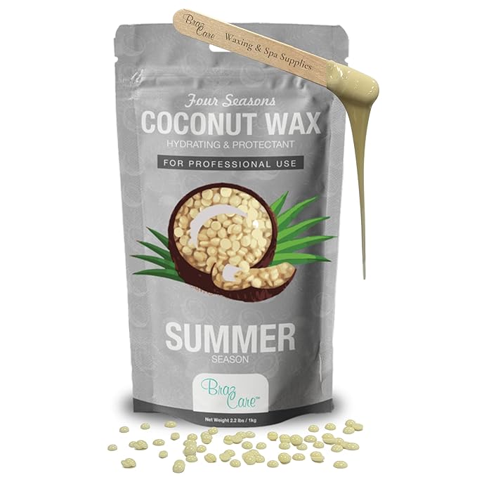 Hard Wax Beads for Hair Removal - 2.2lbs - Premium Coconut Wax for All Skin Types - Ideal for Sensitive Skin & Coarse Hair - Face, Bikini & Body Waxing