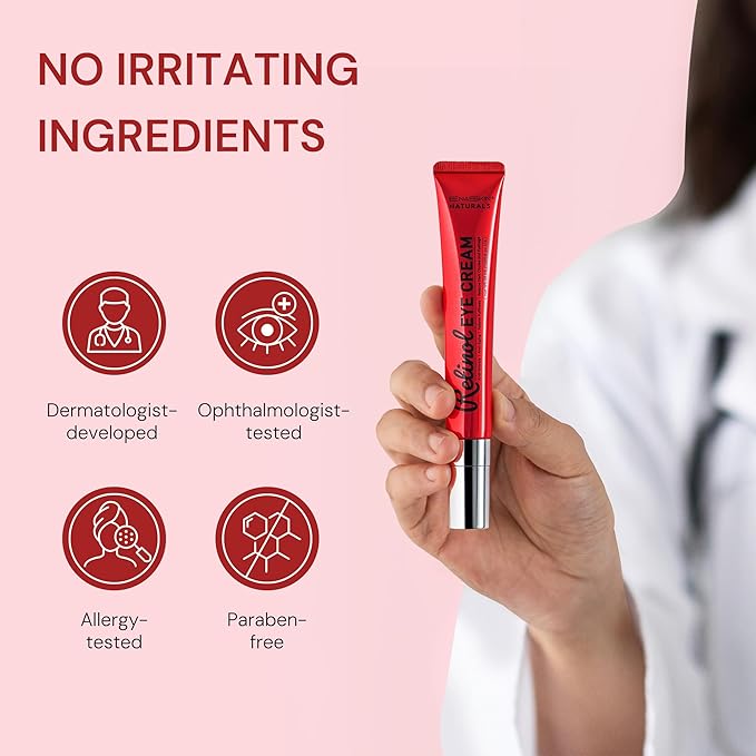 Retinol Anti Aging Eye Cream: Rapid Wrinkle Repair & Instant Under Eye Treatment - Reduce Dark Circles, Eye Bags, Puffiness for Women, Day & Night, 0.85 fl.oz