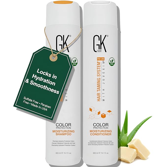 GK HAIR shampoo and conditioner set - Sulfate Free shampoo and Conditioner For Volumizing, Hydrating & Color Treated Hair-Made with Aloe vera, Parki Butter- Free of Parabens & Phthalates (10.1 Fl Oz)